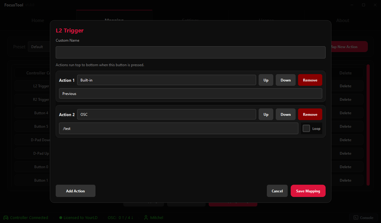 Multiple Actions – assign multiple actions to a single button.